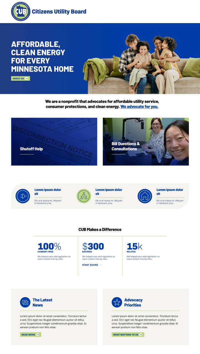 Design elements for Citizens Utility Board.